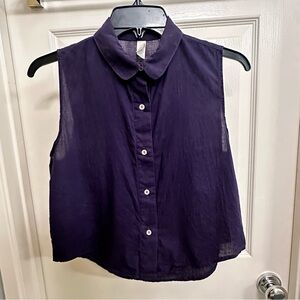 American Apparel Sleeveless cropped button down